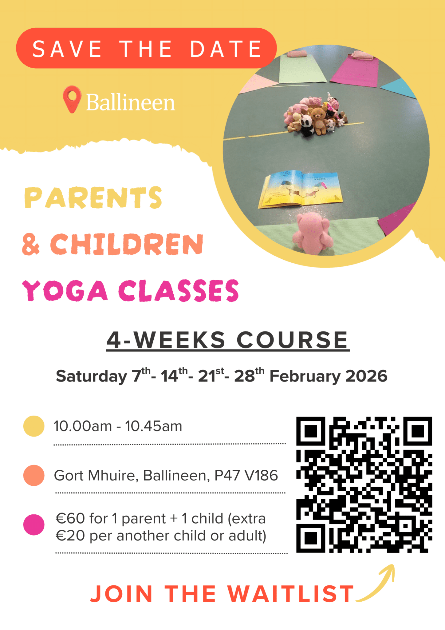 Parents and Children Yoga Course Fabruary 2026 Ballineen Waitlist